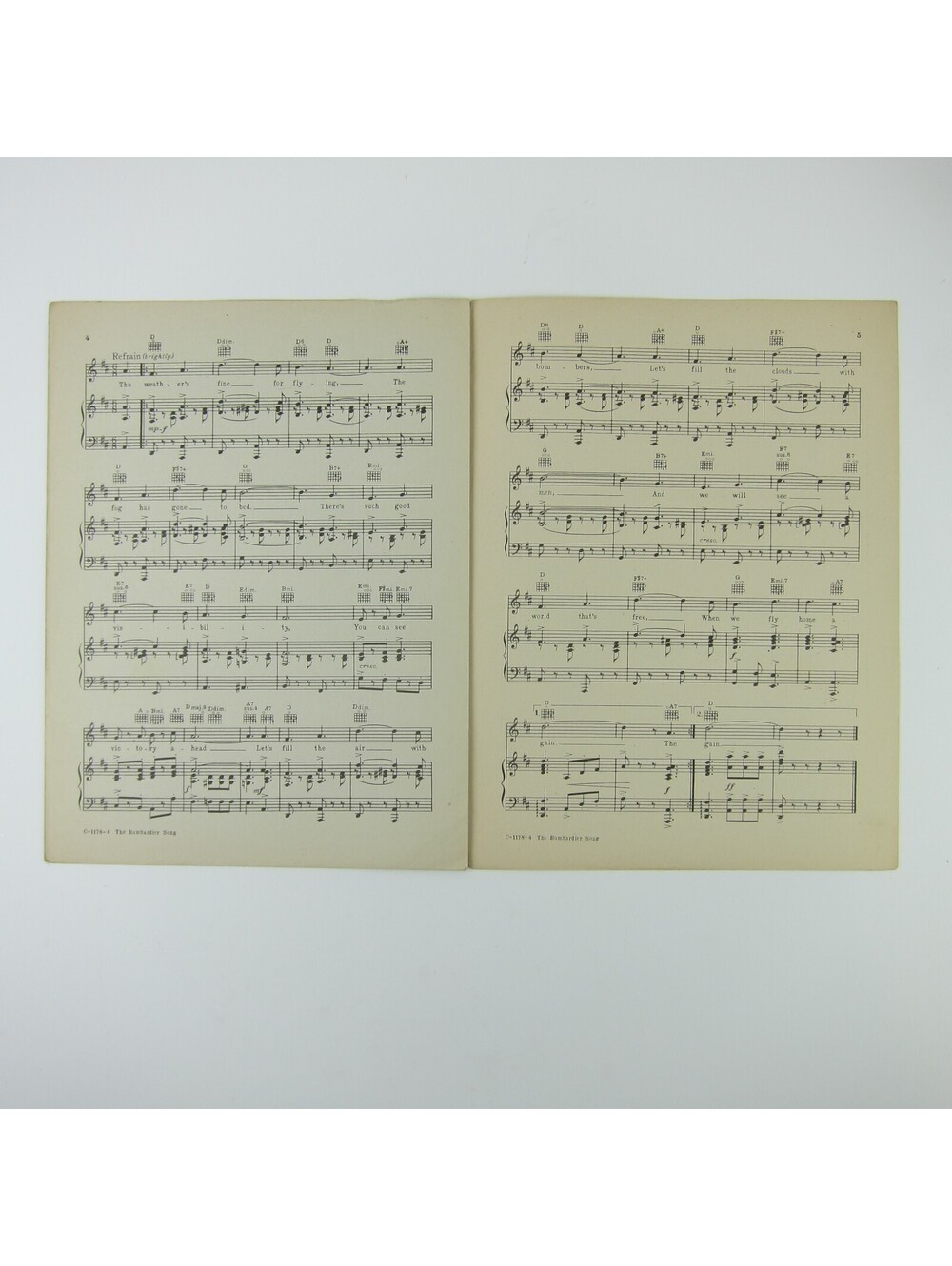 Sheet Music The Bombardier Song Lorenz Hart Richard Rodgers WWII Vintage 1942 - Picture 10 of 12